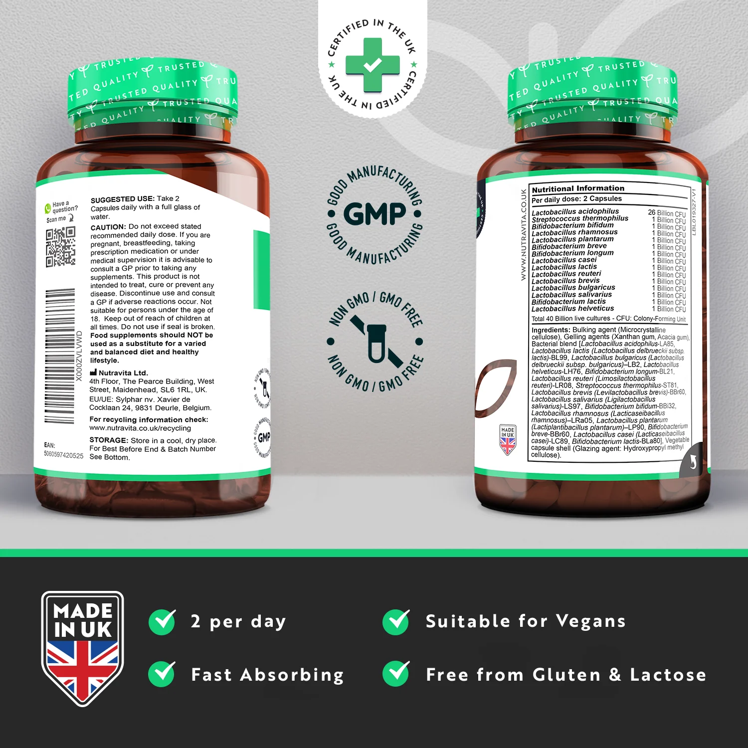 40 Billion CFU 15 Strain Bio Complex Cultures for Digestive Health - Image 3