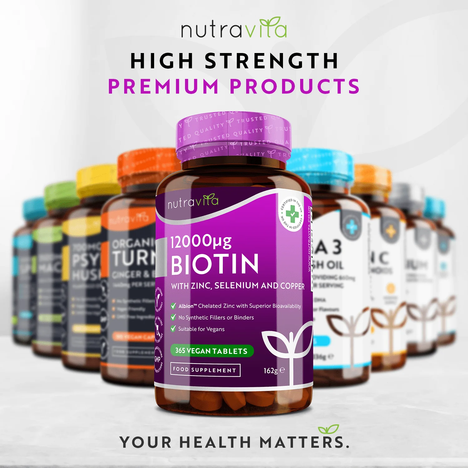 Biotin 12,000ug with Albion™ Zinc, Selenium & Copper 365 Vegan Tablets - Image 6