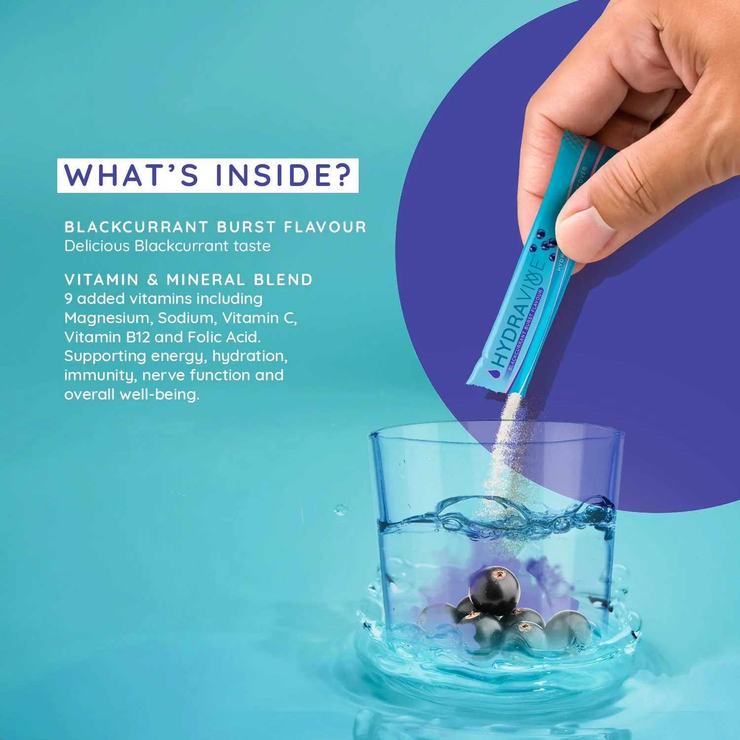 Hydravive Rapid Rehydration Electrolytes Powder - 21 Pack Blackcurrant - Image 5