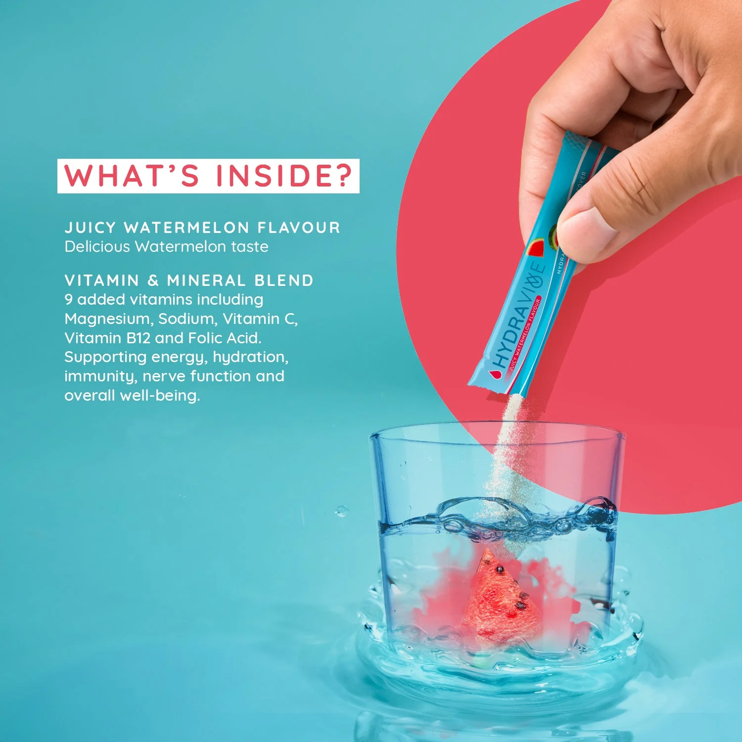 Hydravive Rapid Rehydration Electrolytes Powder - 21 Pack Watermelon - Image 5