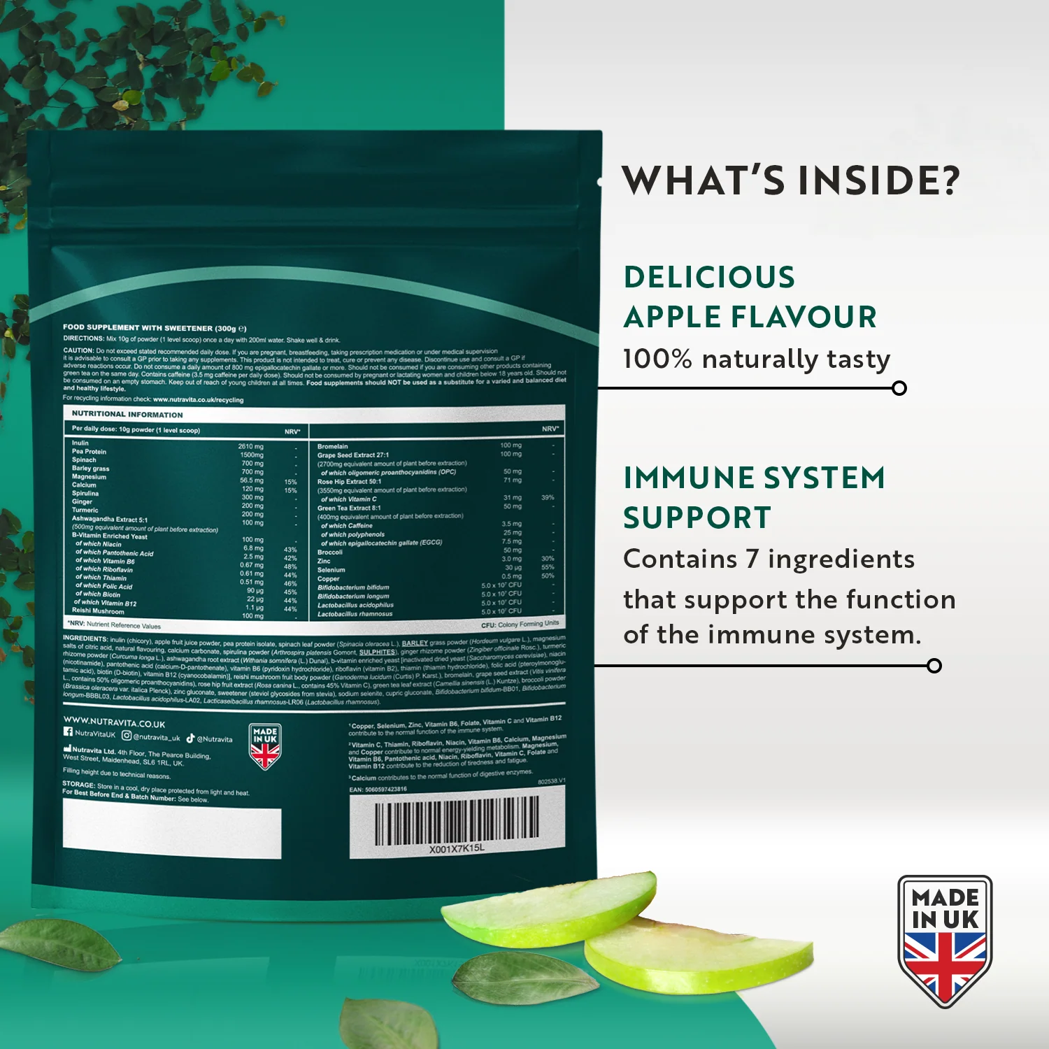 Nutra Greens Blend Powder Complex - Natural Apple - Image 3