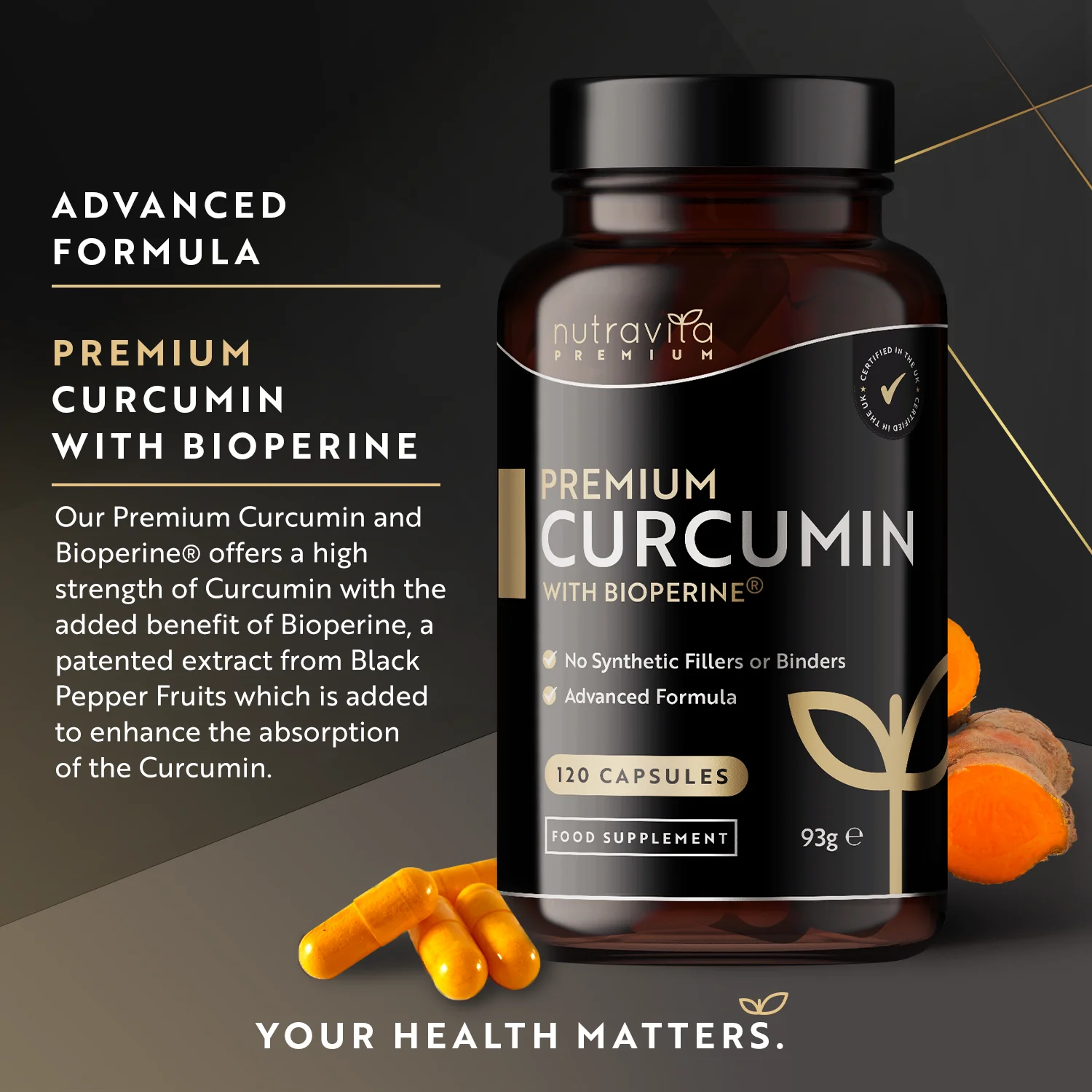 Premium Curcumin 95% Curcuminoids with Bioperine - Image 3