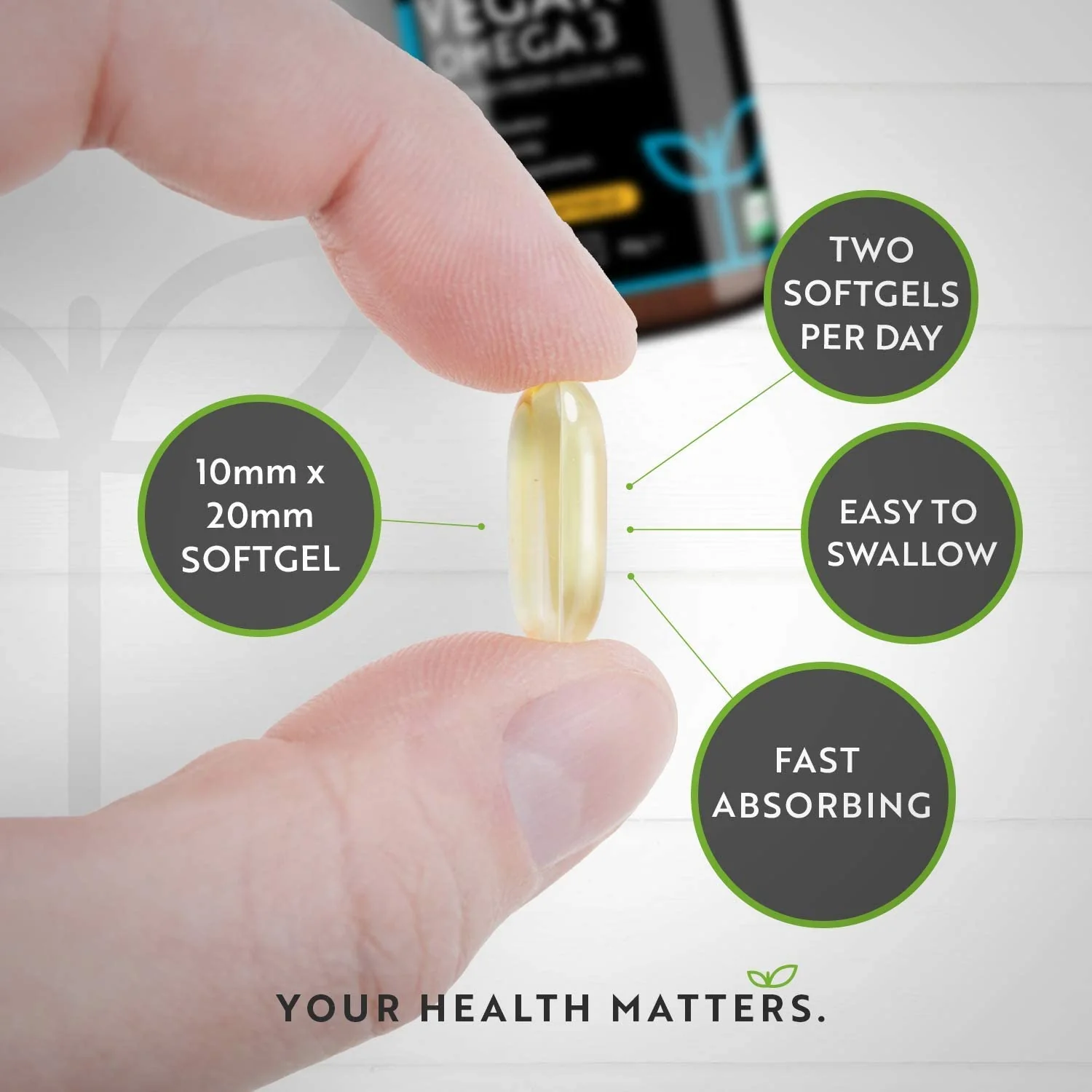 Vegan Omega 3 with 600mg DHA & 300mg EPA - Image 3