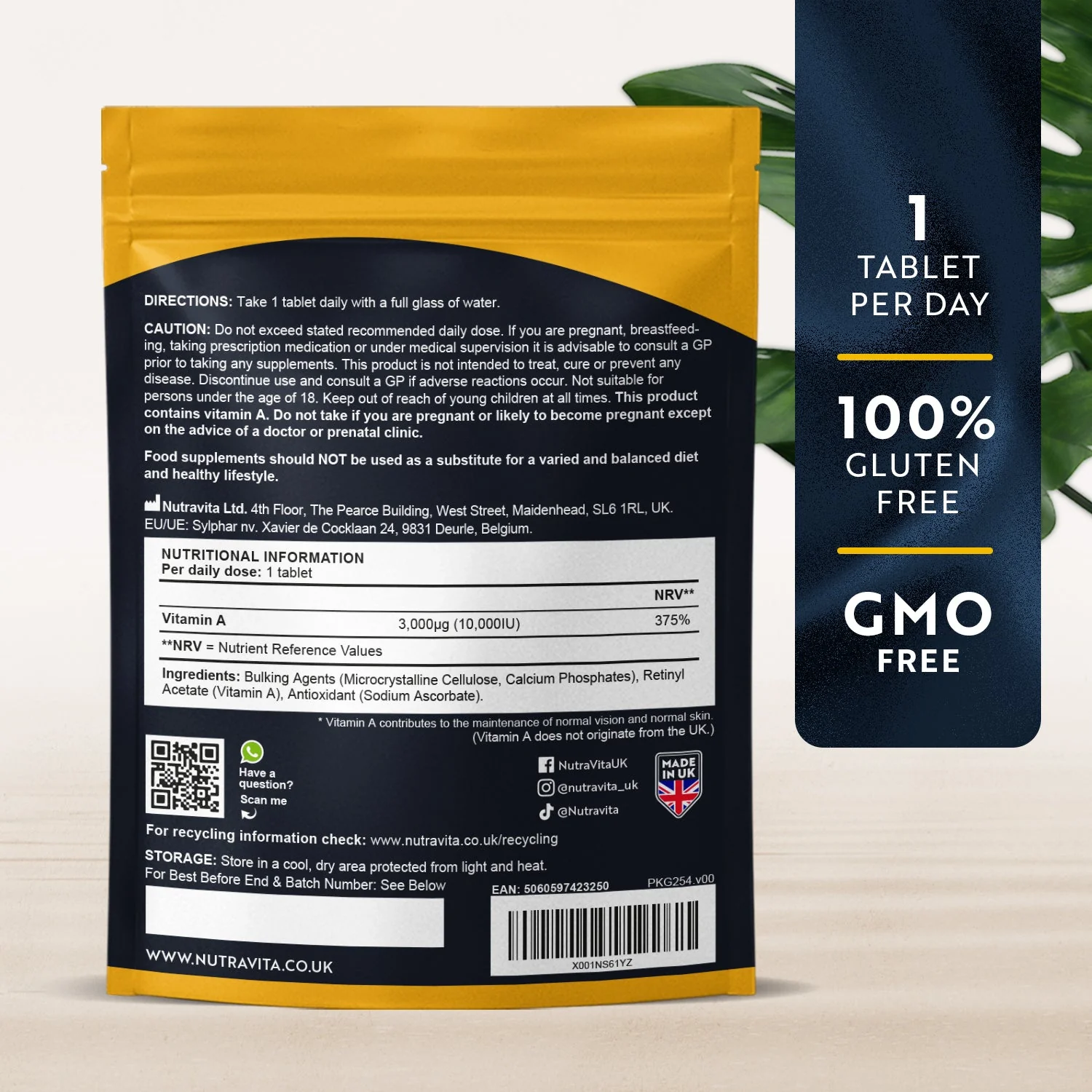 Vitamin A 10,000 IU Essentials 365 Tablets - Image 3