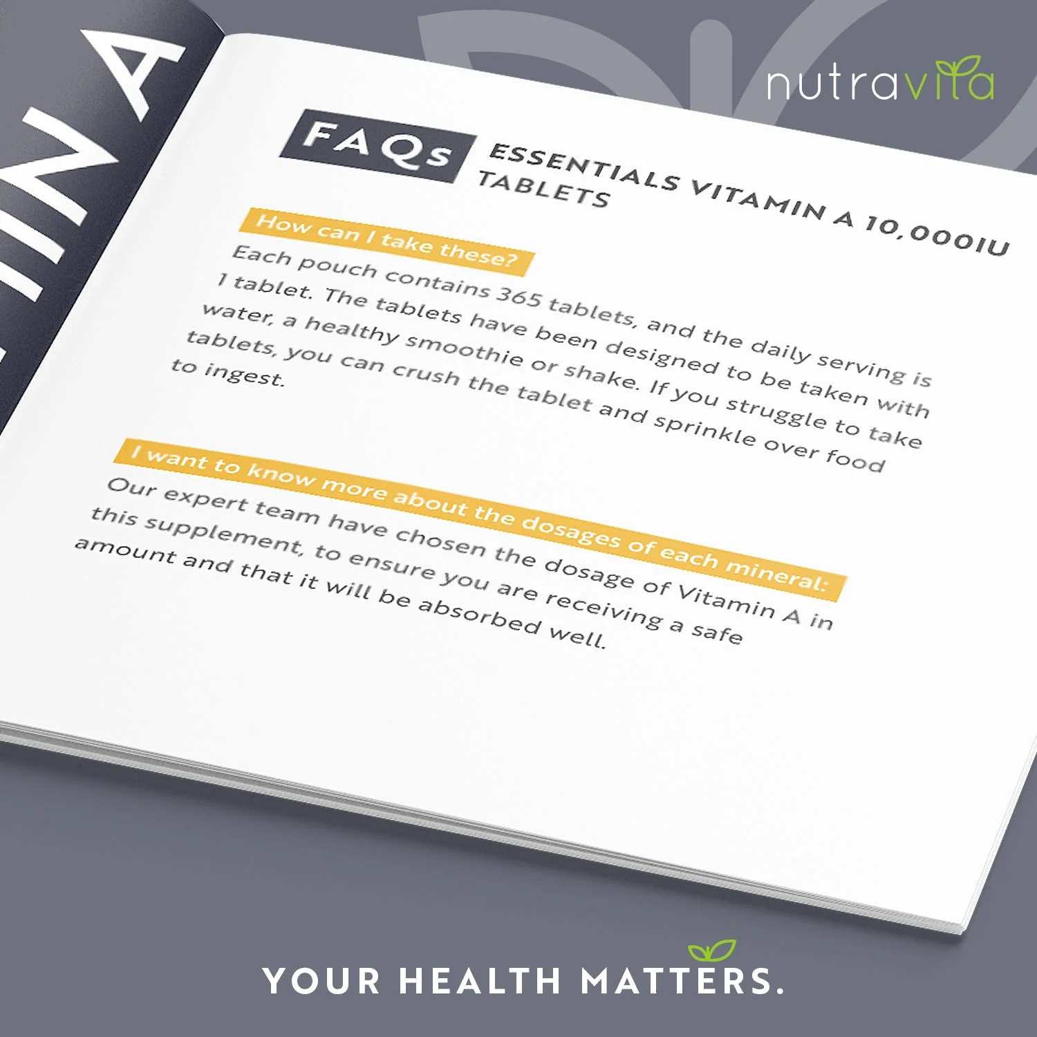 Vitamin A 10,000 IU Essentials 365 Tablets - Image 4