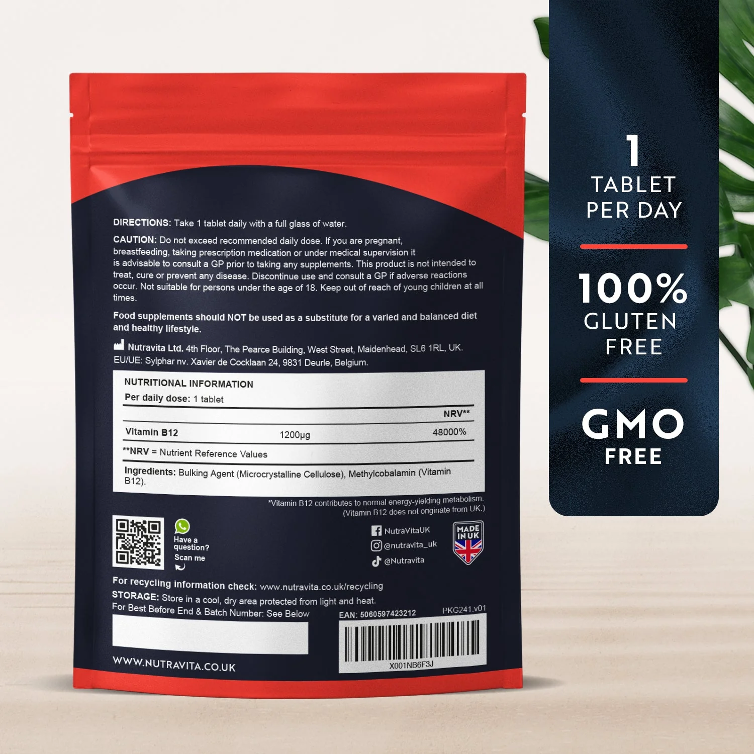 Vitamin B12 1200mcg Essentials 365 Tablets - Image 3