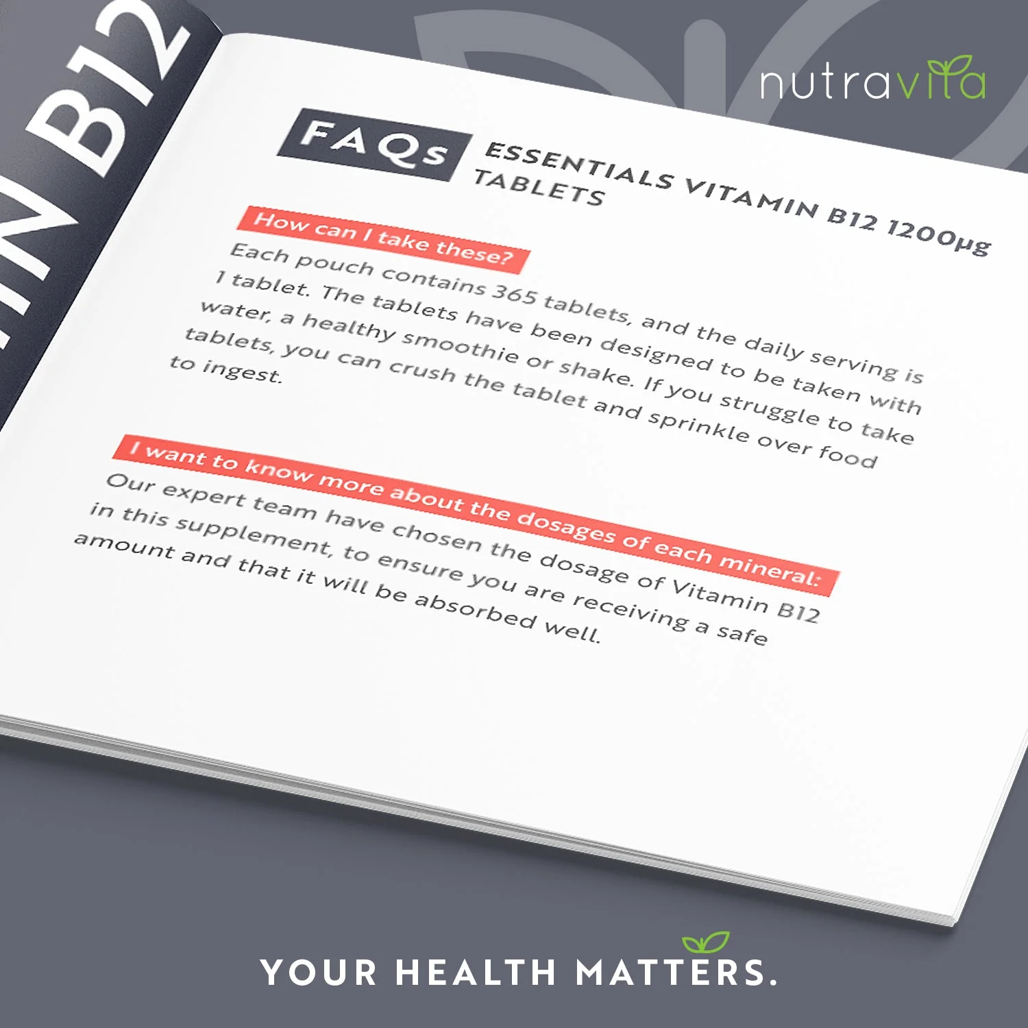 Vitamin B12 1200mcg Essentials 365 Tablets - Image 4