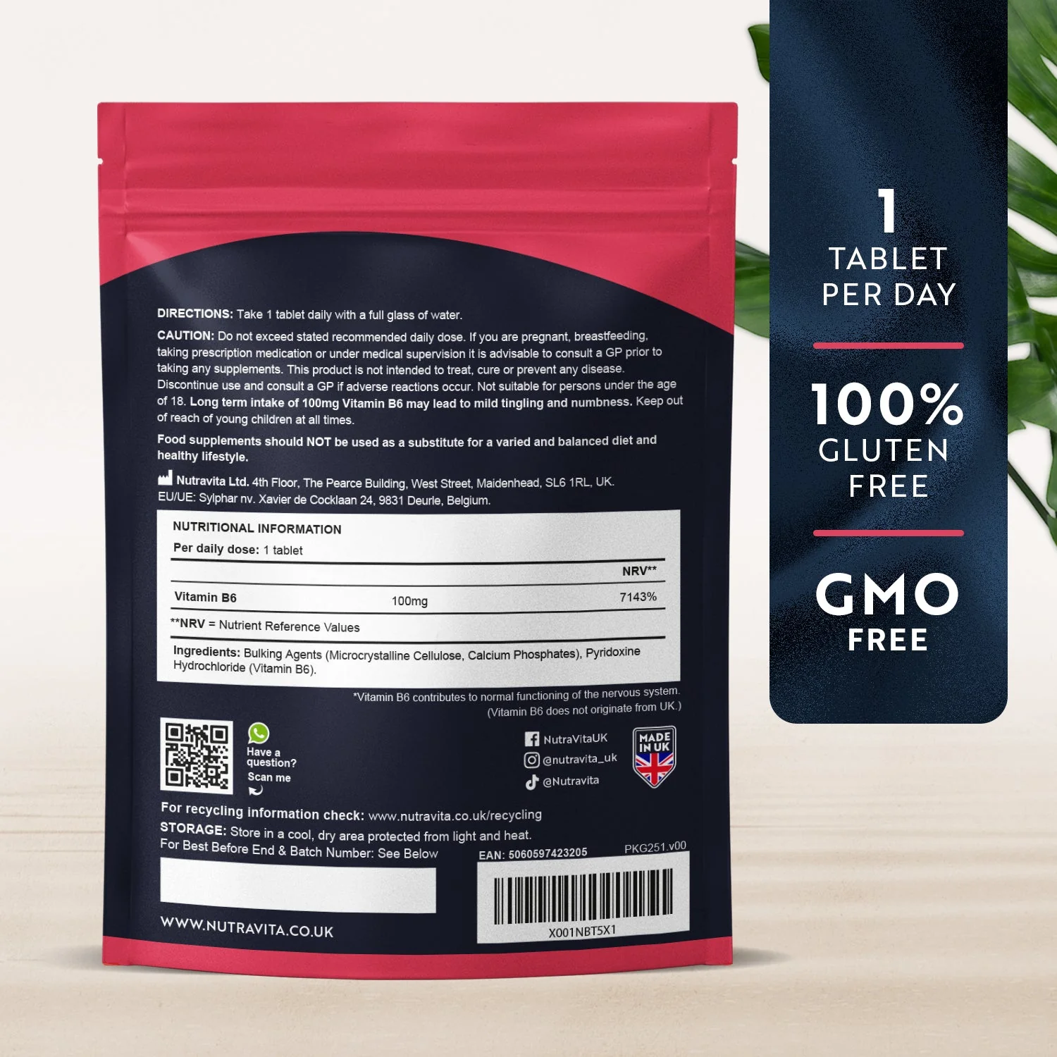 Vitamin B6 100mg Essentials 120 Tablets - Image 3